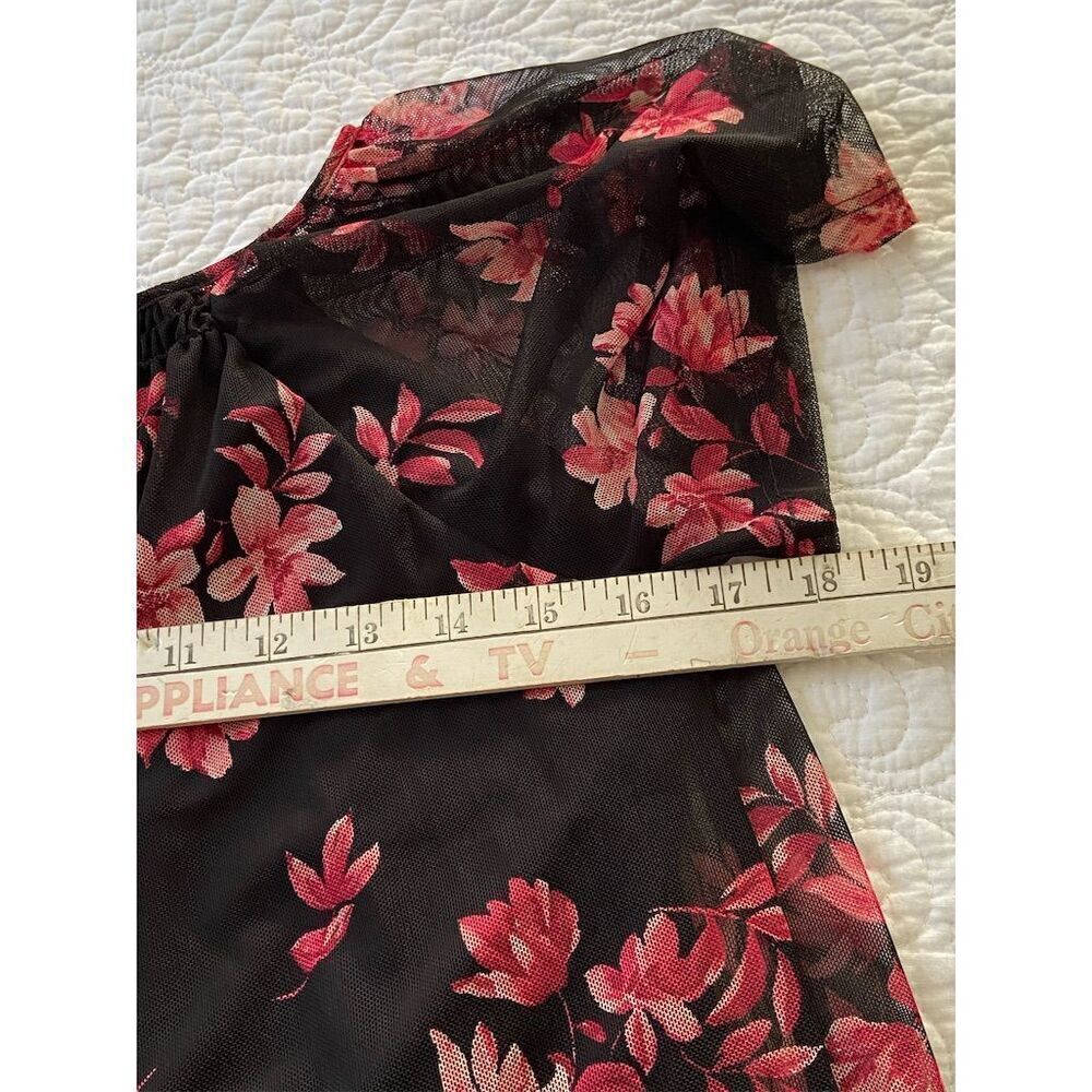 Full Moon Maternity Floral Top Black/Pink Puff Sleeve Size S NWOT​ Cottagecore - Picture 8 of 9